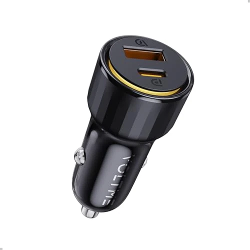 VOLTME USB C Cigarette Lighter 48 W 2 in 1 Black, Car Charger 48 W Car Cigarette Lighter, Quick Charger USB C PD/QC 3.0 Cigarette Lighter Socket Compatible with Phone, Tablet, Pixel, Samsung S22/S23
