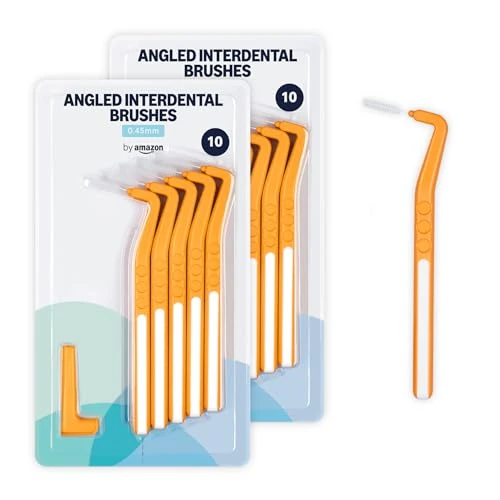 By Amazon Spazzolini interdentali ad angolo medio, 0,45 mm, 20 pezzi, arancione