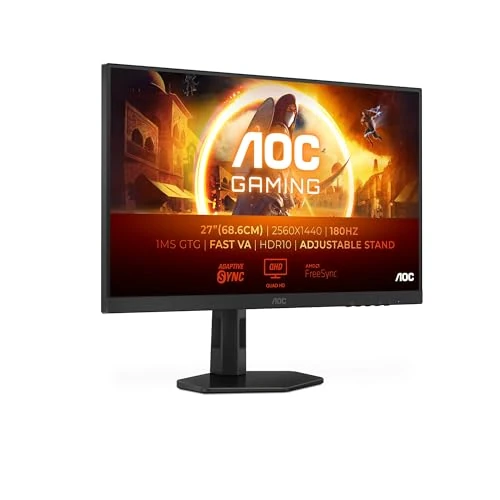 Offerta a tempo: AOC Gaming Q27G4XD Monitor QHD da 27 pollici, 180 Hz, 1 ms GTG, IPS veloce, FreeSync Prem, G-Sync comp, HDR400, altezza regolabile 2560x1420, HDMI 2.0, DisplyPort 1.4, 27 pollice QHD - 0% da 209.00 € a 209.00 €