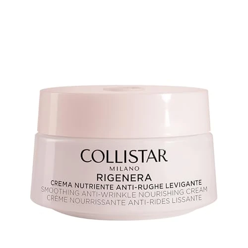 Collistar Rigenera Crema Viso Donna Nutriente Anti-Rughe Levigante,Texture Ricca e Fondente,con Cellule Meristematiche di Rosa Canina Italiana, Riduce le Rughe, Nutre e Rivitalizza Pelli Secche, 50 ml