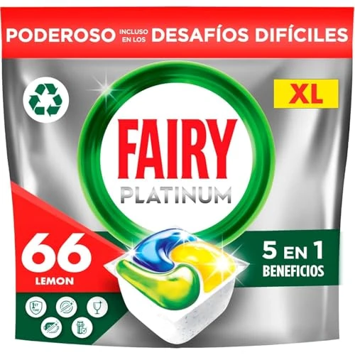 Limited-time offer: Fairy Platinum Plus All-In-1 DishwasherTablets, Bulk Pack - 66 Pods, Lemon, Greasy Filter & Rinse Aid Action from 17.99 GBP to 17.99 GBP (save 0%)