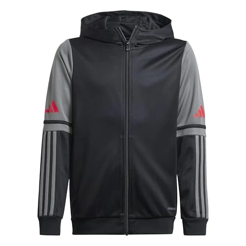 Tijdelijke aanbieding: adidas Uniseks-Kind SQUADRA25 HOODY KIDS, black/team grey four/pure ruby, 5-6 Years van 45.00 EUR naar 45.00 EUR (korting 0%)