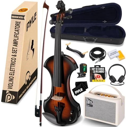 Begrenztes Angebot: Pyle Elektrische Geige 4/4 – Electric Violin, E Violine 4/4 für Geiger, E Geige mit Geigen Zubehör, inkl. Violinen Koffer, Geigen Tuner & Geigenbogen, Perfekt um Geige zu lernen & als Geschenk, Keman von 189.90 EUR auf 189.90 EUR (Rabatt 0%)
