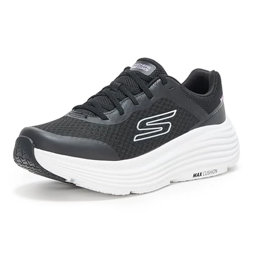 Skechers MAX Cushioning Endeavour Canova - Zapatillas Deportivas para Mujer, Negro sintético Ribete Blanco, 37.5 EU