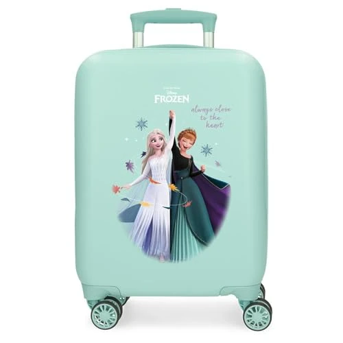 Joumma Disney Frozen Always Close to the Heart cabinekoffer, blauw, 33 x 50 x 20 cm, stijf, ABS, zijdelingse combinatiesluiting, 28,4 l, 2 kg, 4 dubbele wielen, bagage, hand, Blauw, cabinekoffer