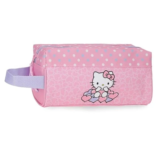 Offerta a tempo: Hello Kitty Hearts & Dots, astuccio scolastico, a tracolla, realizzato in poliestere, Rosa, Astuccio - 39% da 16.78 € a 10.18 €