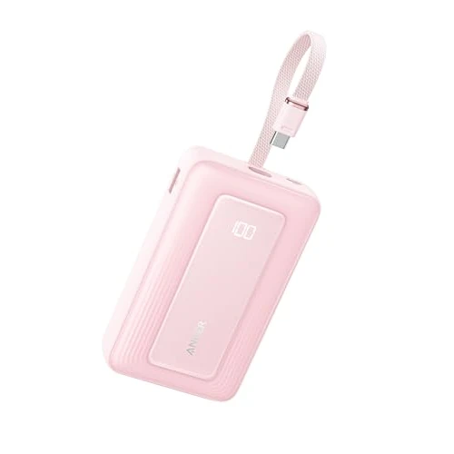 Offerta a tempo: Anker Power Bank 20000mAh 30W, Caricabatterie Portatile ad Alta Velocità con Cavo USB-C Integrato, per iPhone 17 Pro Max/16/15, MacBook, Galaxy e Altro (Rosa, 20000mAh) - 23% da 29.99 € a 22.99 €