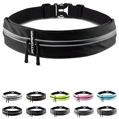 Limited-time offer: Fitgriff Running Belt Bag – Running Mobile Phone Holder (for Any Phone) for Men and Women – Jogging Belt for Sports, Walking (Black, 85-120 cm Waistband) from 42.20 £ to 42.20 £ (save 0.00%)