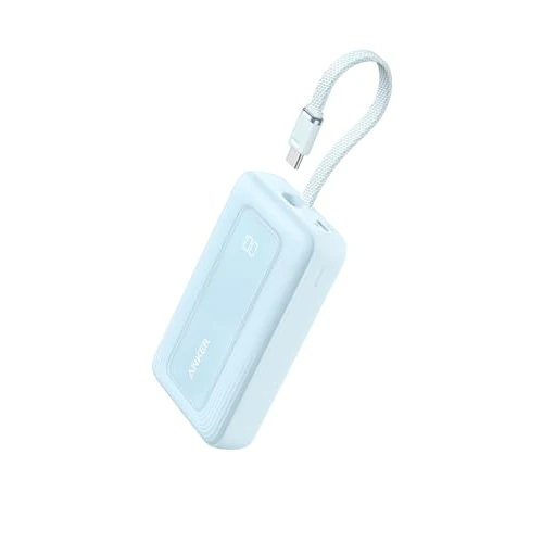 Offerta a tempo: Anker Power Bank 10000mAh 30W, Caricabatterie Portatile ad Alta Velocità con Cavo USB-C Integrato, per iPhone 17 Pro Max/16/15, MacBook, Galaxy e Altro (Blu, 10000mAh) - 26% da 27.99 € a 20.79 €