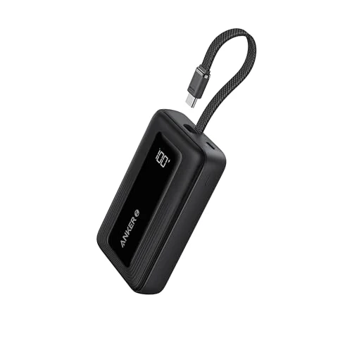 Limited-time offer: Powerbank Anker Zolo, 10,000mAh 30W, Fast Portable Charger with Built-in USB-C Cable, Fast Charging Battery for iPhone 16, Galaxy, iPad and More Series (Black) from 19.99 £ to 18.99 £ (save 5%)