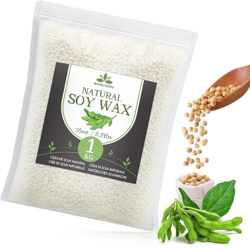 Offerta a tempo: Cera di Soia per Candele, Cera per Candele di Prima Qualità 1kg di Waxcanpy, Cera per Candele Fai Da Te, Cera di Soia 100% Naturale per La Produzione di Candele Fai Da Te - 7% da 16.19 € a 14.99 €