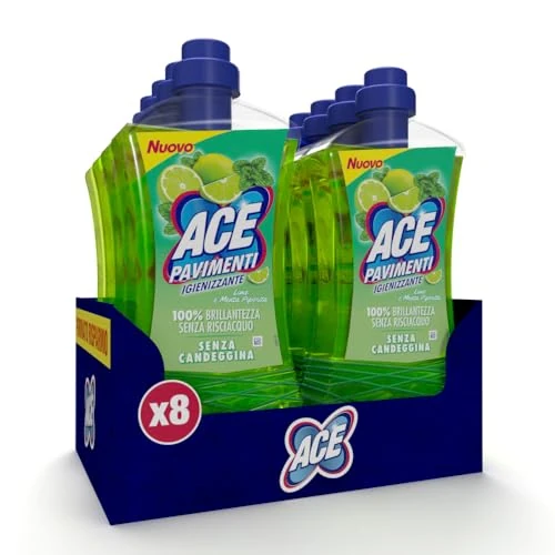 Offerta a tempo: ACE Pavimenti Lime e Menta Peperita, 8 Flaconi da 1 Litro — 26% da 15,12 € a 11,12 €
