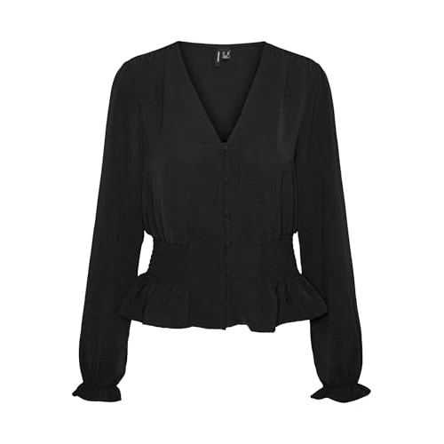 Offre limitée : VERO MODA Vmalva L/S Smock Top WVN GA Chemisier à Manches Longues, Noir, S Femmes de 23.85 € à 23.85 € (0.00% de remise)