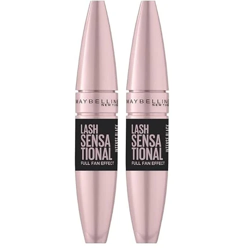 Offerta a tempo: Maybelline New York Mascara Ciglia Sensazionali, Volumizzante, Effetto Ventaglio sulle Ciglia, Intense Black, 9,5 ml (Confezione da 2) - 46% da 25.00 € a 13.50 €
