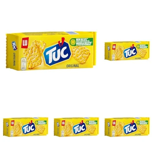Offerta a tempo: Tuc Original, Snack Friabili dal Gusto Dolce e Salato con Cottura al Forno e Grano 100% Italiano, 100g (Confezione da 5) - 37% da 6.95 € a 4.40 €