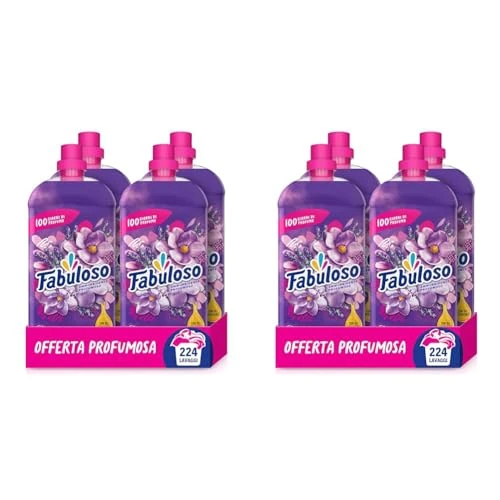 Fabuloso Ammorbidente Lavatrice Concentrato Sensation Magnolia, 224 lavaggi 4x1,25L |Bucato Morbido e Profumato | Profumo di lunga durata | Flacone e tappo sono 100% riciclabili (Confezione da 2)