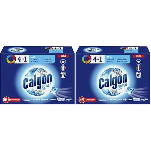 Offerta a tempo: Calgon Powerball Tabs Anticalcare Lavatrice, 2 Confezioni da 30 Pastiglie Anticalcare - 11% da 17.58 € a 15.68 €