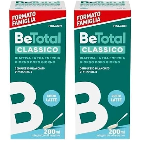 Betotal Liquido, Integratore Alimentare di Vitamine B, Adatto in Caso di Stanchezza e per Supportare il Sistema Immunitario, Senza Glutine e Senza Lattosio, Bambini 3+,Gusto Classico al Latte,200 ml