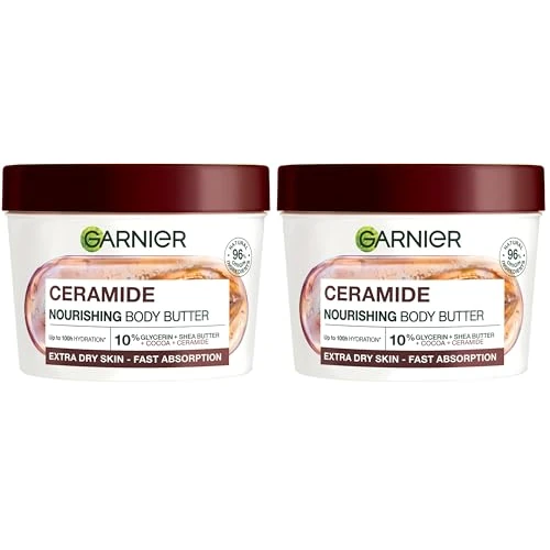 Garnier - Body Superfood - Crème Soin Corps Réparatrice - Hydratation 48H - Formule Vegan & à 97% d'Origine Naturelle - Au Beurre de Cacao & Céramide - Pour Peaux Sèches - 380 ml (Lot de 2)