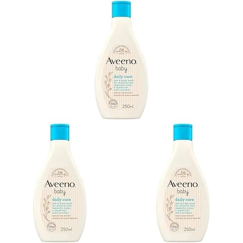 Aveeno Baby, Daily Care, Bagnetto Corpo e Capelli per Pelli Delicate, Senza Solfati e Parabeni, 250 ml (Confezione da 3)
