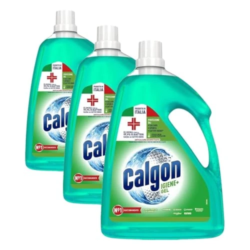 Offerta a tempo: Calgon Gel Disinfettante Anticalcare Lavatrice, Hygiene+, 2,25l (Confezione da 3) - 29% da 41.97 € a 29.97 €