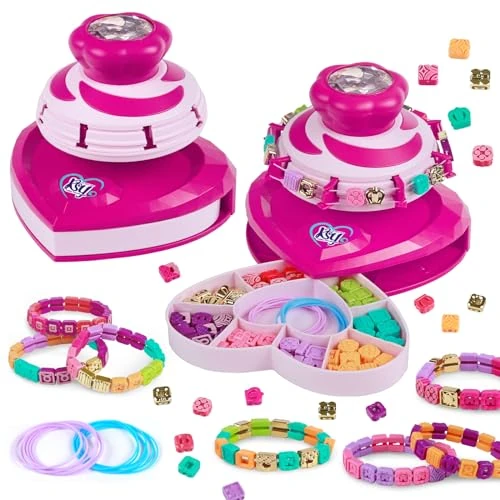 Schmuck-Set für Kinder im Alter von 8-12 Jahren zum Basteln von Perlenarmbändern für Mädchen, Kinderarmband-Herstellungsset mit 216 Perlen, Weihnachts- und Geburtstagsgeschenke für 6- bis 12-Jährige