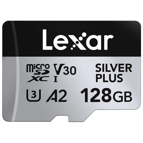 Offre limitée : Lexar Silver Plus Carte Micro SD 128 Go, Microsdxc Carte TF jusqu'à 205 Mo/s en Lecture, 150 Mo/s en écriture, Carte Mémoire Micro SD+ Adaptateur, A2, U3, Classe 10, V30, Full HD et 4K UHD Video de 19.99 EUR à 19.99 EUR (remise 0%)