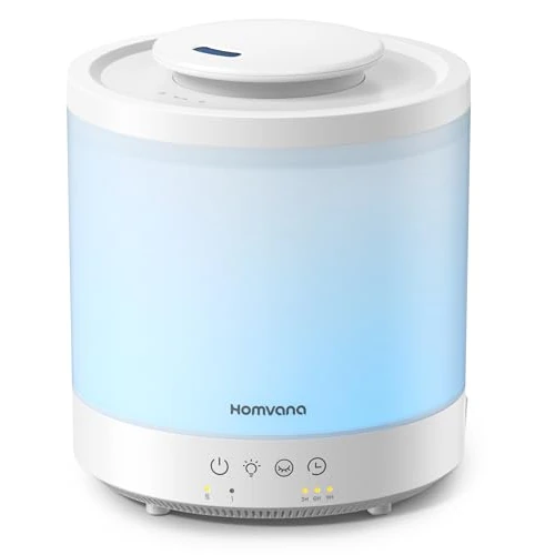 Offerta a tempo: Homvana Umidificatore Ambiente, 1,5L Diffusore Oli Essenziali, Cool Mist Top-Fill Umidificatore Ambiente Bambini, Humidifier Per Piante, Neonato Accessori Utili, Aromaterapia, Profumo Diffusori, Timer - 10% da 35.27 € a 31.83 €