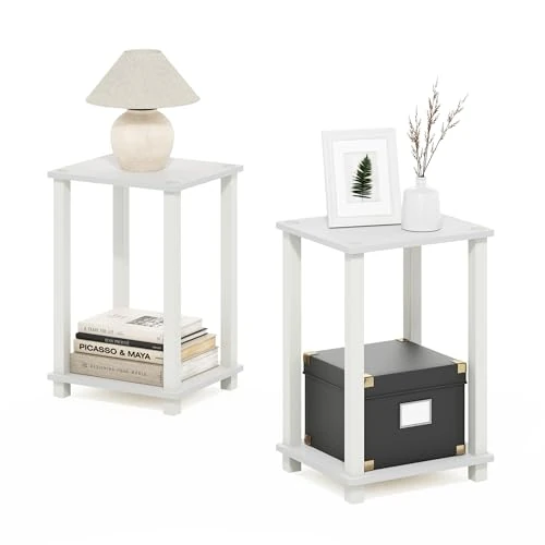 Offerta a tempo: Furinno Simplistic Tavolino, Piccolo, set di 2, Bianco/Bianco - 0.00% da 42.78 € a 42.78 €