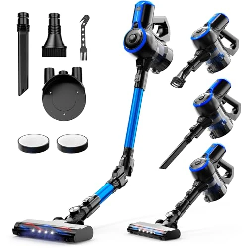 Tijdelijke aanbieding: VEGREM Draadloze stofzuiger, 25 kpa, draadloze stofzuiger, 160 W met 2 modi, steelstofzuiger met 180 graden opvouwbare schacht, led-verlichting, eenvoudige ondersteuning, tot 40 minuten looptijd van 90.76 EUR naar 90.76 EUR (korting 0%)