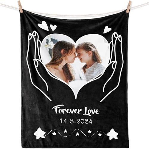 iDIY Manta personalizada de regalo para mamá – Manta personalizada con imagen, regalos personalizados para el día de la madre, regalos para mujeres, cumpleaños, Navidad (127 x 180 cm)