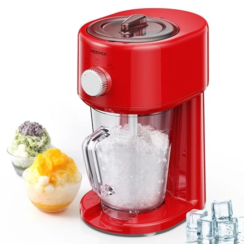 Offre limitée : Broyeur à glace électrique, Broyeur à Glace, 3 Modes de Fonctionnement pour Glace Grossière et Fine, Lames en Acier Inoxydable, Verrou de Sécurité, Rouge de 47.99 € à 47.99 € (0.00% de remise)