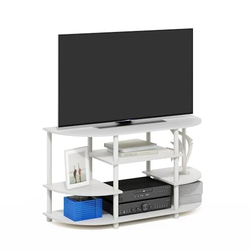Limited-time offer: Furinno Jaya TV Stand, 4-Tier Toolless Assembly Corner Entertainment Center with Round Edges, TV Console for TV up to 44 Inch, Open Shelf Design, for Living Room, Bedroom, White from $55.99 to $55.99 (save 0.00%)