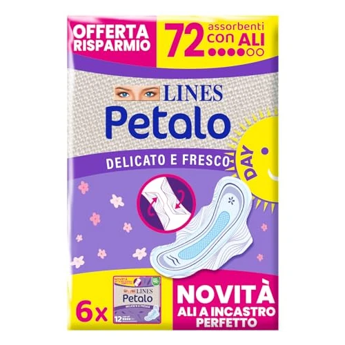 Offerta a tempo: Lines Petalo - 72 Assorbenti Ultra Giorno con Ali — 25% da 7,99 € a 5,99 €