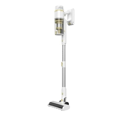 Offerta a tempo: SMART-J Gold Clean Aspirapolvere Senza Fili 2 in 1 – Potente 210W, Filtro HEPA, Display Digitale, Ricaricabile, Spazzola Elettrica, Leggera e Compatta, Bianco-Oro - 59% da 149.00 € a 60.60 €