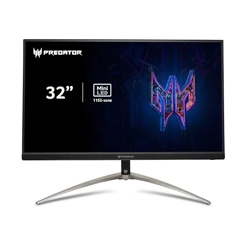 Predator X32QFS Gaming Monitor 31.5 Inch (80 cm Screen) 4K (UHD), IPS, 150Hz, 1ms/0.5ms (GTG, Min.), DP 1.4, 2xHDMI 2.1, Type-C 65W, USB HUB, Height-Adjustable, FreeSync Premium Pro