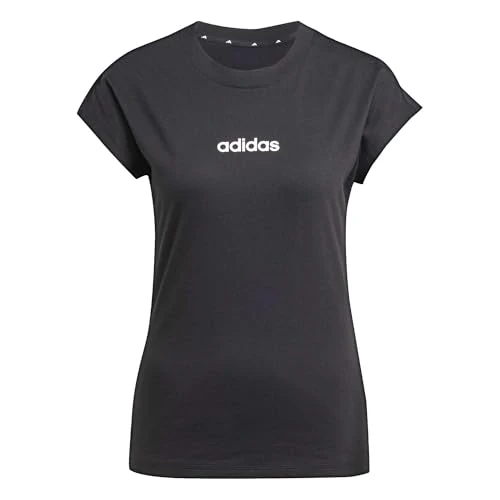 Oferta limitada: adidas Mujer Essentials Linear Cotton Shirt, Black/White, XXL de 20.00 € a 12.99 € (ahorro 35%)