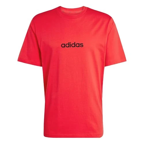 Offerta a tempo: adidas Uomo Essentials Linear Single Jersey Shirt, Pure Ruby/Black, S - 35% da 20.00 € a 12.99 €