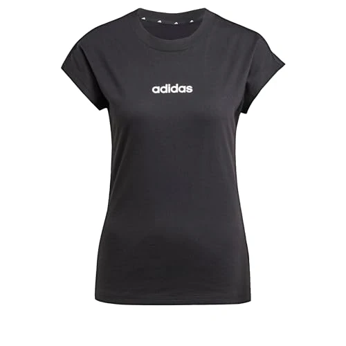 Beperkte aanbieding: adidas Mujer ESSENTIALS LINEAR COTTON T-SHIRT, Black/White, M van 20.00 EUR naar 17.99 EUR (besparing 10%)