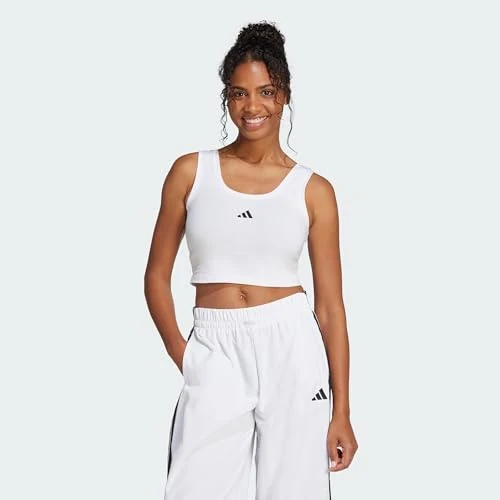 adidas Mujer ESSENTIALS SMALL LOGO COTTON LIFESTYLE TANK, white/black, M