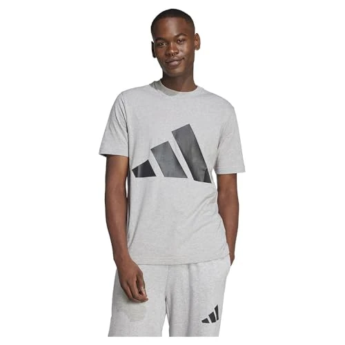 Offerta a tempo: adidas Homme Essentials Big Logo Single Jersey Tee, Medium Grey Heather/Black, S - 51% da 28.00 € a 13.61 €