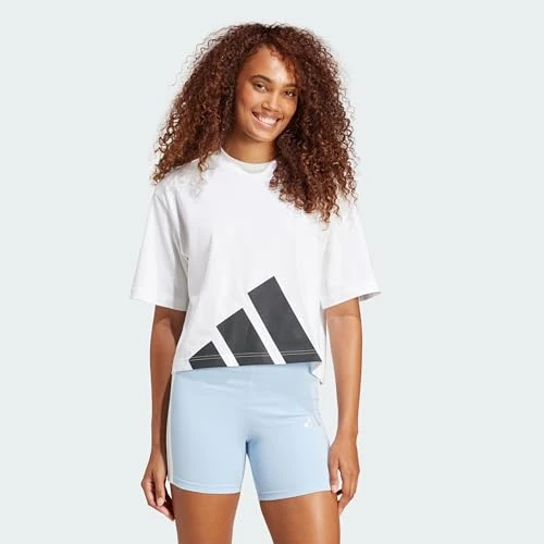 Offerta a tempo: adidas Donna Essentials New Logo Boyfriend Shirt, White/Black, M - 50% da 30.00 € a 15.00 €
