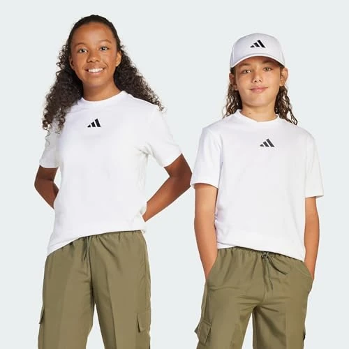 Offerta a tempo: adidas ESSENTIALS T-SHIRT, T-shirt Unisex - Bambini, White/Black, - 33% da 18.00 € a 11.99 €