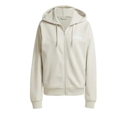 Offerta a tempo: adidas Femme Essentials Linear Full Zip French Terry Hoodie, Wonder Alumina/White, XL - 10% da 55.00 € a 49.49 €