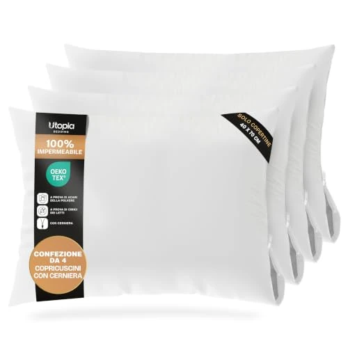 Oferta limitada: Fundas De Almohada Impermeables con Cremallera, 40 x 70 cm, Juego De 4 de 14.99 € a 14.24 € (ahorro 5%)