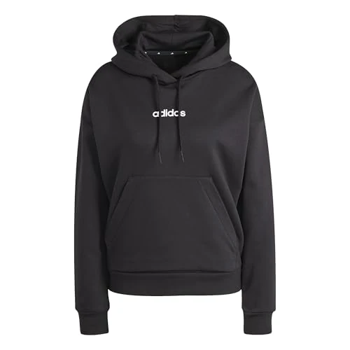 Adidas Femme Essentials Linear Fleece Hoodie, Black/White, XL
