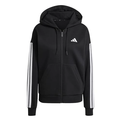 Offerta a tempo: adidas Donna Essentials 3-Stripes Full-Zip Fleece Hoodie Sweatshirt, Black, L - 33% da 60.00 € a 39.99 €