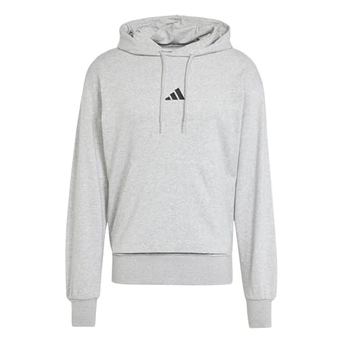 Offre limitee: Adidas Herren Essentials FEELCOZY French Terry Hoodie, Medium Grey Heather/Black, S de 50.00 EUR a 39.95 EUR (economie 20%)