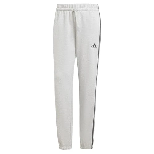 adidas Women's Essentials 3-Stripes French Terry Cuffed Pants, Medium Grey Heather/Black, XL