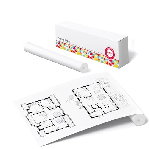 Phomemo Printer Paper A4 for M832/M831/M833/M834/M835 Bluetooth Mobile Phone Thermal Printer A4, Thermal Paper A4 Printer Paper 216 mm x 6.5 m for Portable Inkless Printer A4, 2 Rolls Paper Printer A4